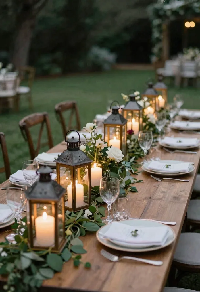 15 Romantic Outdoor Wedding Lantern Inspiration Fairy Tale 11. Lanterns on Tablescapes 0