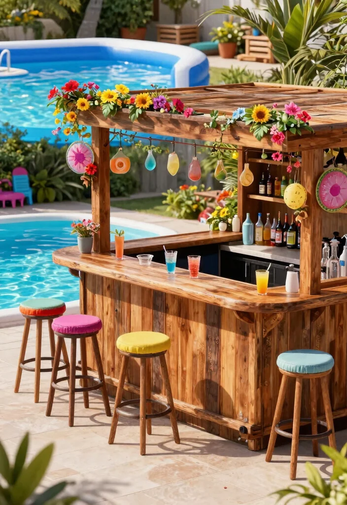 15 Stunning Inflatable Pool Deck Ideas Make It Look Built In 14. Poolside Bar 0