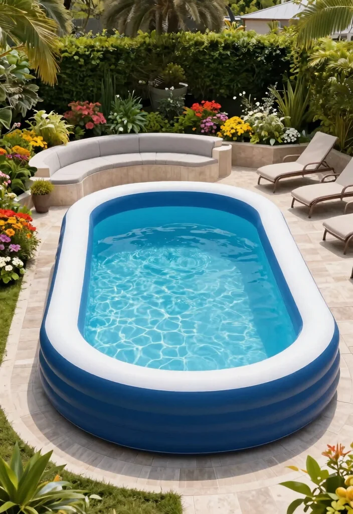 15 Stunning Inflatable Pool Deck Ideas Make It Look Built In 2. Curved Deck Design 0