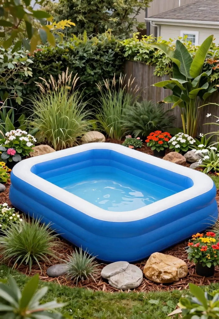 15 Stunning Inflatable Pool Deck Ideas Make It Look Built In 4. Integrated Landscaping 0