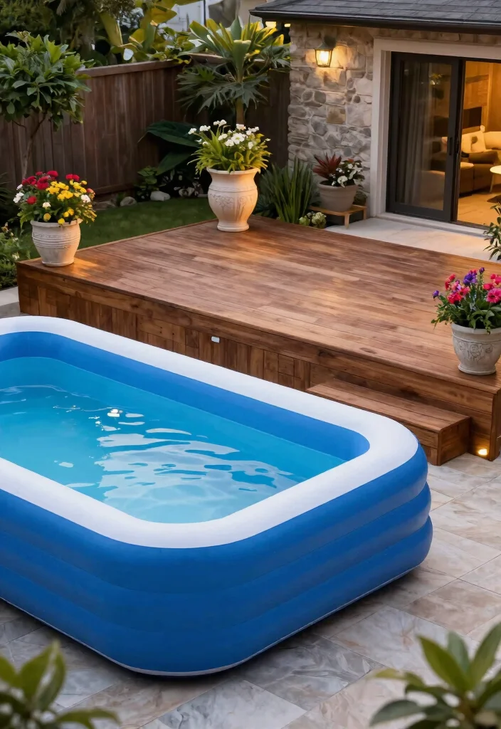 15 Stunning Inflatable Pool Deck Ideas Make It Look Built In 5. Elevated Deck Platform 0
