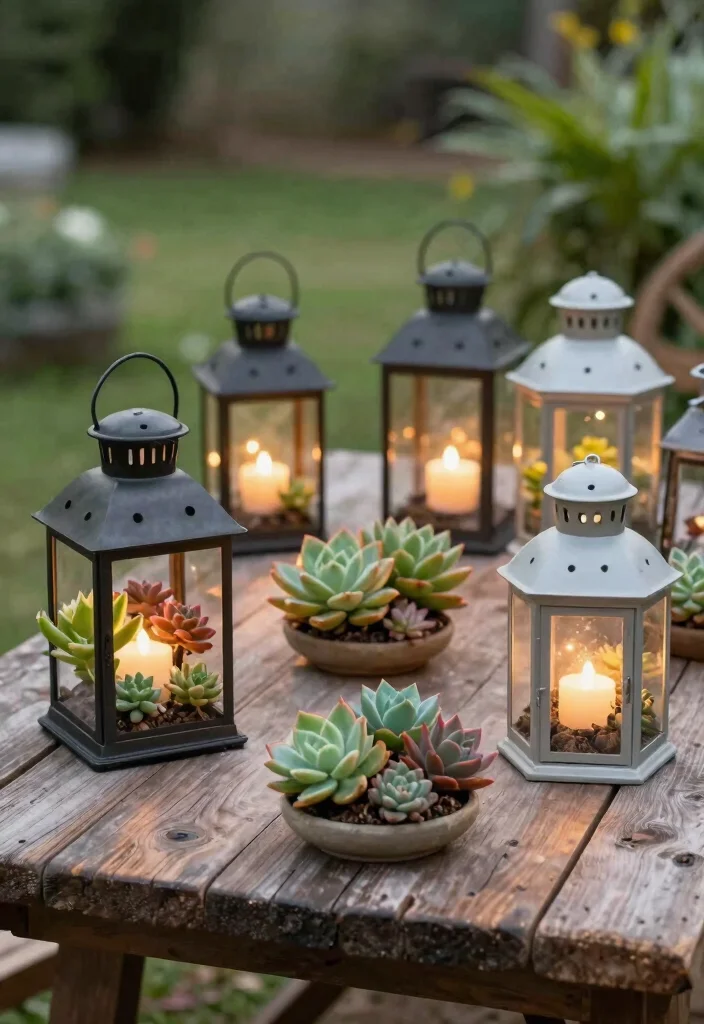17 Relaxing Outdoor Patio Lantern Ideas for Evening Dinners 10 17 Relaxing Outdoor Patio Lantern Ideas for Evening Dinners 10. Succulent Lanterns 0