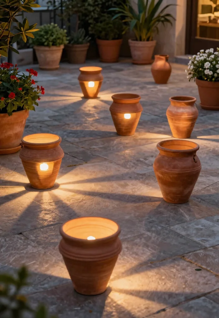 17 Relaxing Outdoor Patio Lantern Ideas for Evening Dinners 8 17 Relaxing Outdoor Patio Lantern Ideas for Evening Dinners 8. Terracotta Pot Lanterns 0