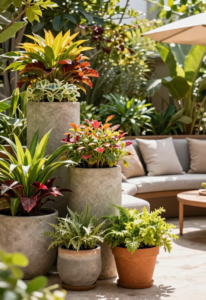 17 Stylish Outdoor Patio Barrier Ideas for Wind Protection 14. Elevated Planters 0