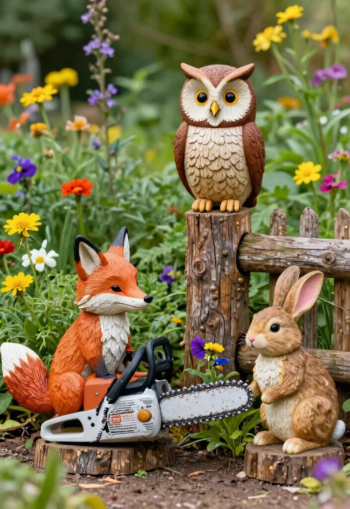 21 Amazing Chainsaw Carving Ideas for Stunning Garden Art 1 21 Amazing Chainsaw Carving Ideas for Stunning Garden Art 1. Enchanting Woodland Creatures 0