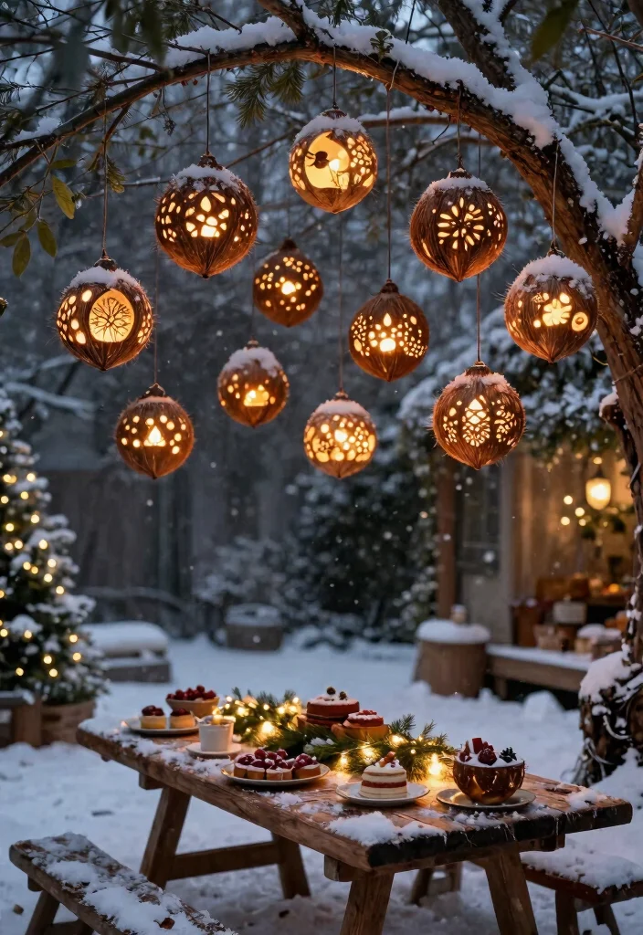 21 Festive Outdoor Christmas Lantern Ideas Holiday Glow 10. Coconut Shell Lanterns 0