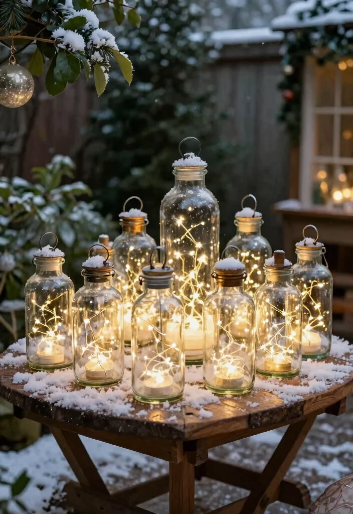 21 Festive Outdoor Christmas Lantern Ideas Holiday Glow 17. Glass Bottle Lanterns 0