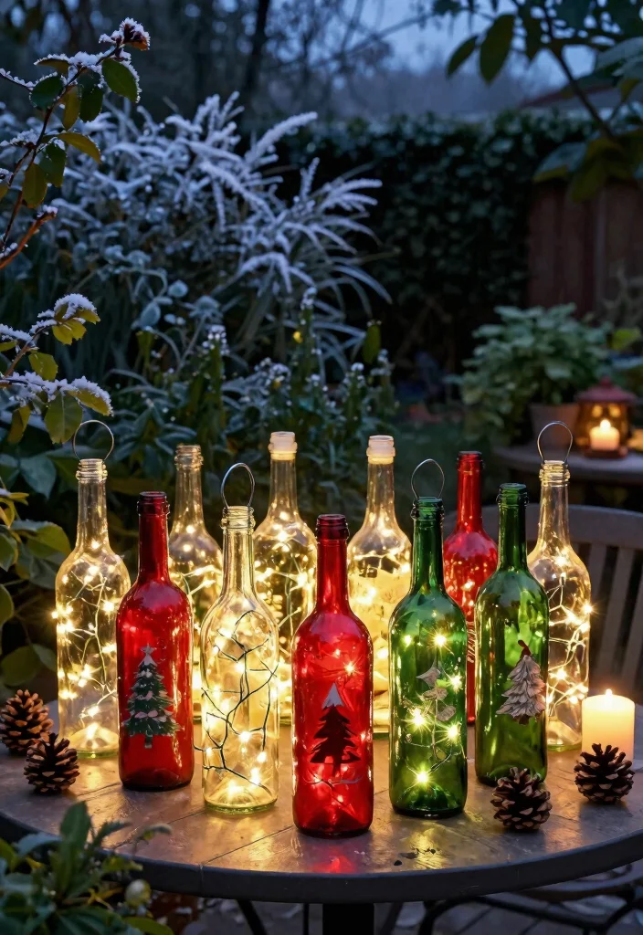 21 Festive Outdoor Christmas Lantern Ideas Holiday Glow 2. Upcycled Wine Bottle Lanterns 0