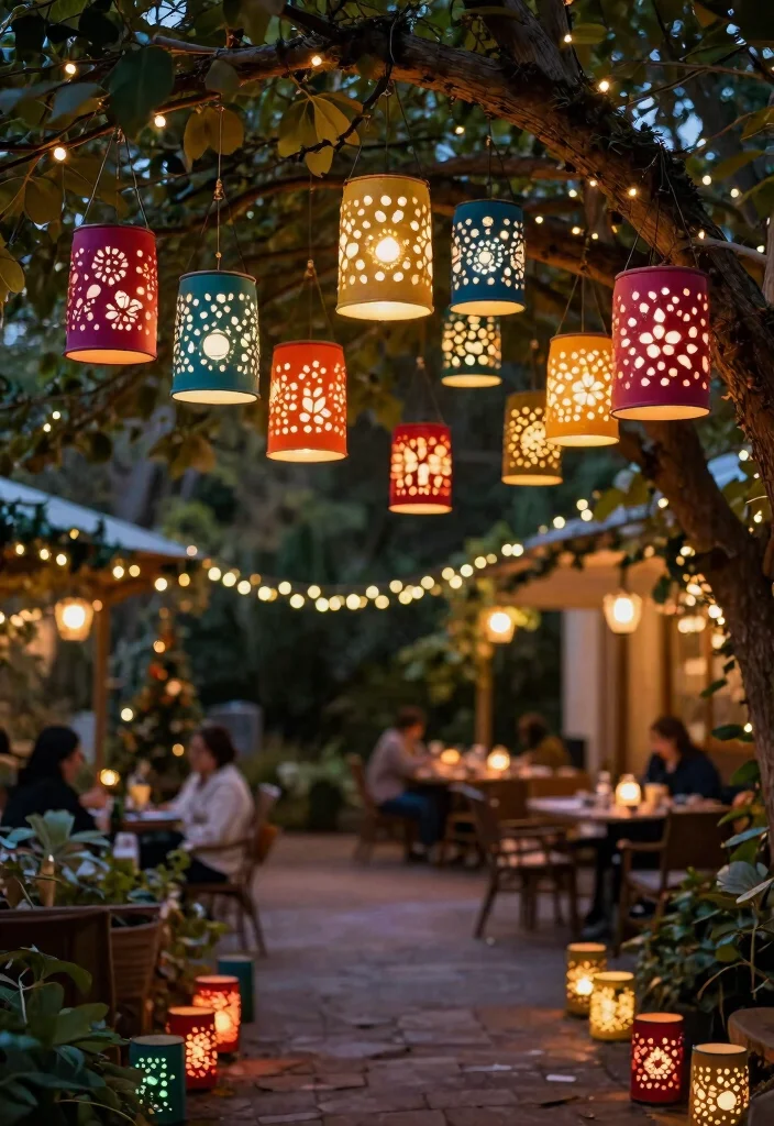 21 Festive Outdoor Christmas Lantern Ideas Holiday Glow 5. Lanterns Made from Coffee Cans 0