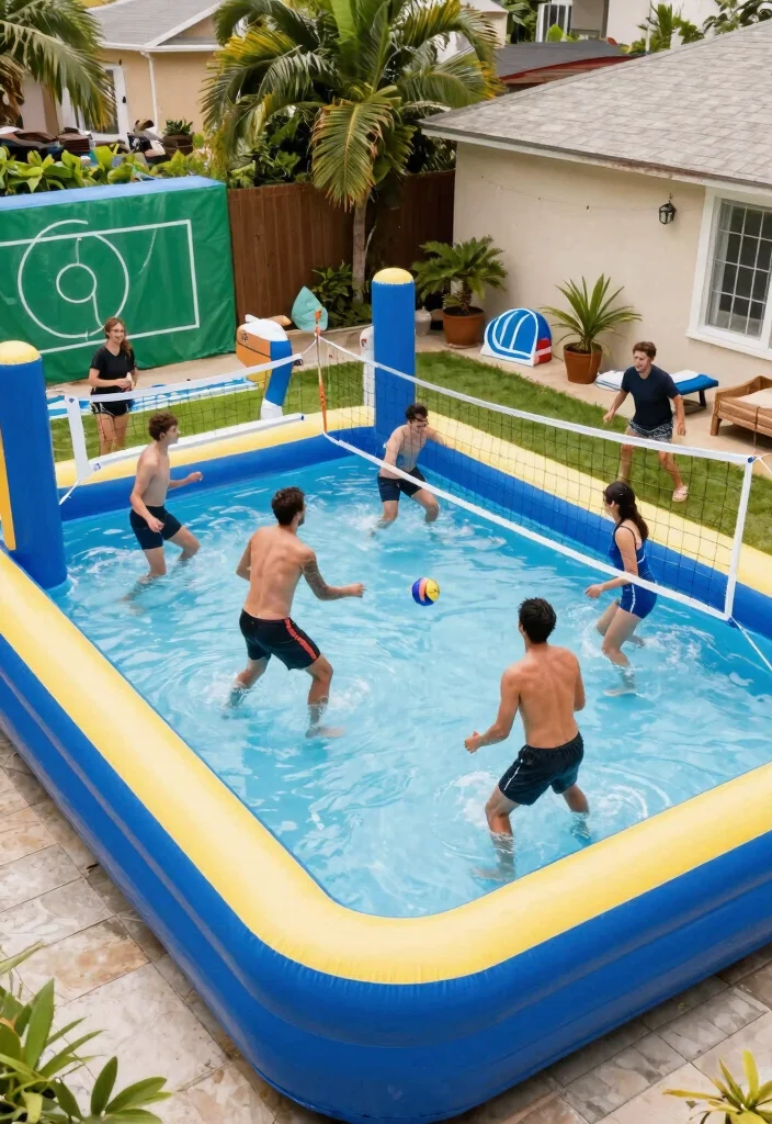 21 Fun Inflatable Pool Ideas for Your Backyard Summer Setup Must See 11. Sports Challenge Pool 0