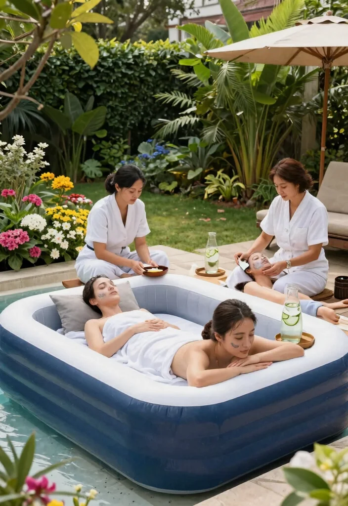 21 Fun Inflatable Pool Ideas for Your Backyard Summer Setup Must See 14. Garden Spa Retreat 0