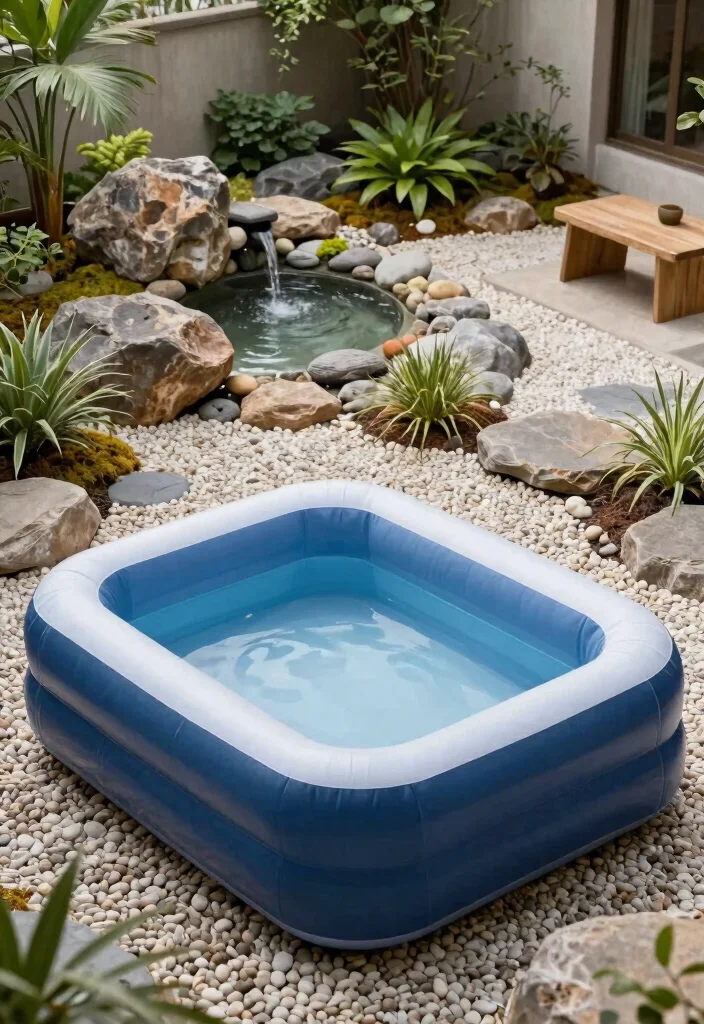 21 Fun Inflatable Pool Ideas for Your Backyard Summer Setup Must See 18. Zen Garden Pool Escape 0