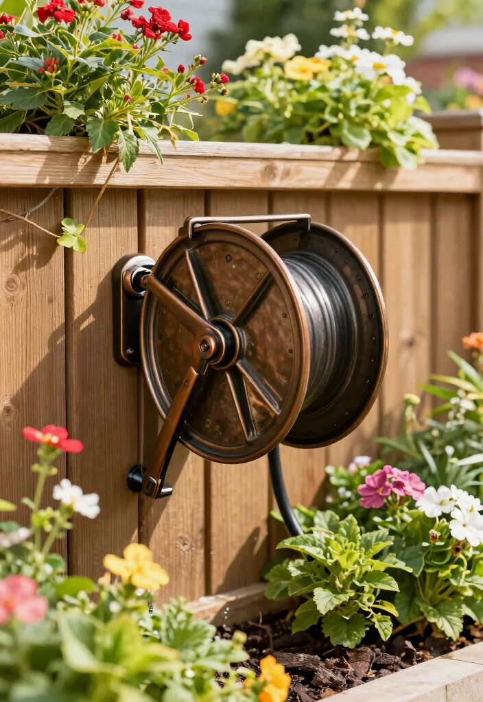 21 Genius Garden Hose Ideas to Keep Your Yard Tidy 1 21 Genius Garden Hose Ideas to Keep Your Yard Tidy 1. The Classic Wall Mounted Reel 0