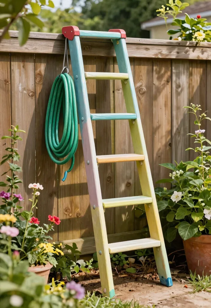 21 Genius Garden Hose Ideas to Keep Your Yard Tidy 11 21 Genius Garden Hose Ideas to Keep Your Yard Tidy 11. Hose Ladder A Tall Storage Solution 0