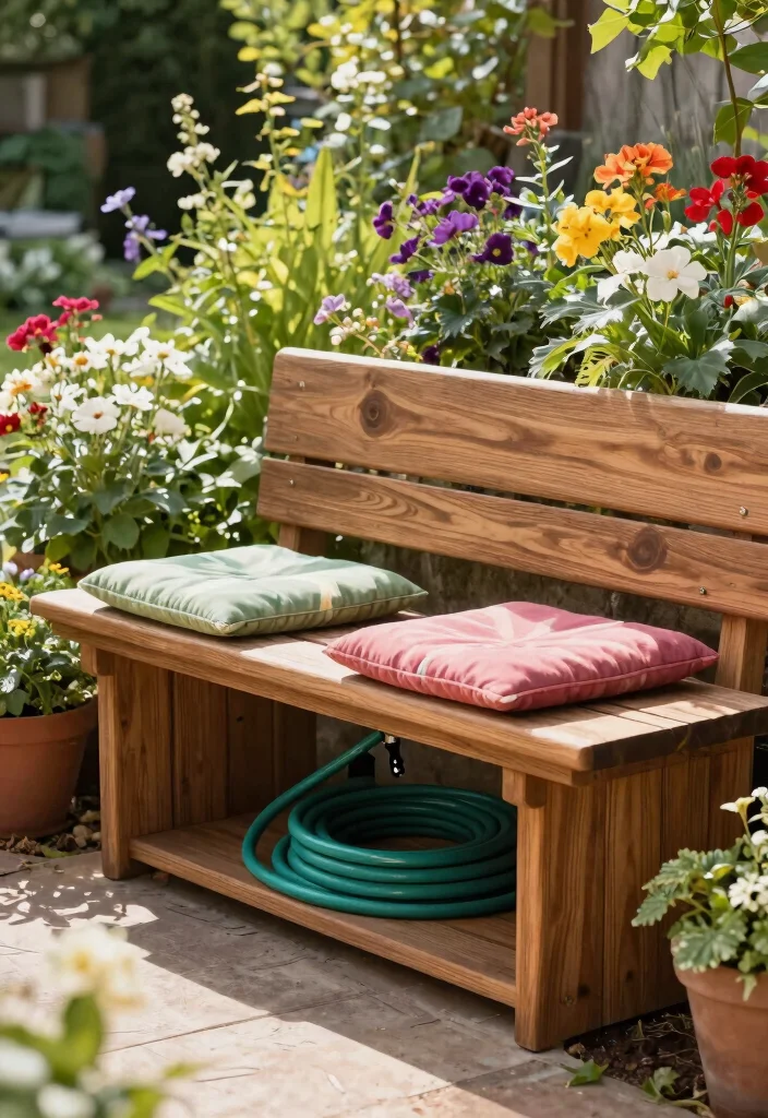 21 Genius Garden Hose Ideas to Keep Your Yard Tidy 18 21 Genius Garden Hose Ideas to Keep Your Yard Tidy 18. Hose Holder with Built in Garden Bench 0