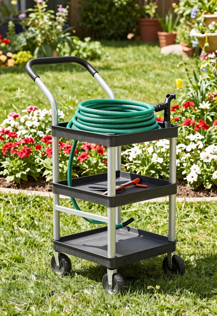 21 Genius Garden Hose Ideas to Keep Your Yard Tidy 7 21 Genius Garden Hose Ideas to Keep Your Yard Tidy 7. Hose Cart for Portable Solutions 0