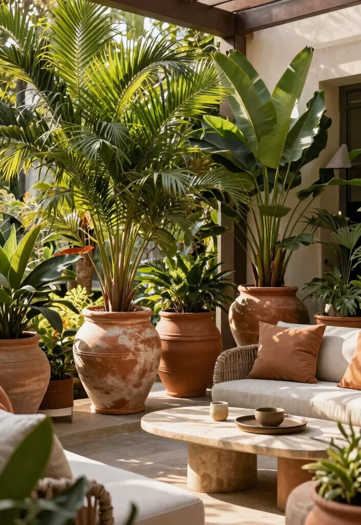 21 Smart Patio Screen Ideas for Ultimate Backyard Privacy 11. Potted Privacy Formality 0