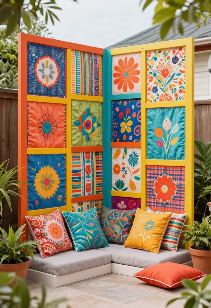 21 Smart Patio Screen Ideas for Ultimate Backyard Privacy 14. DIY Canvas Panels 0