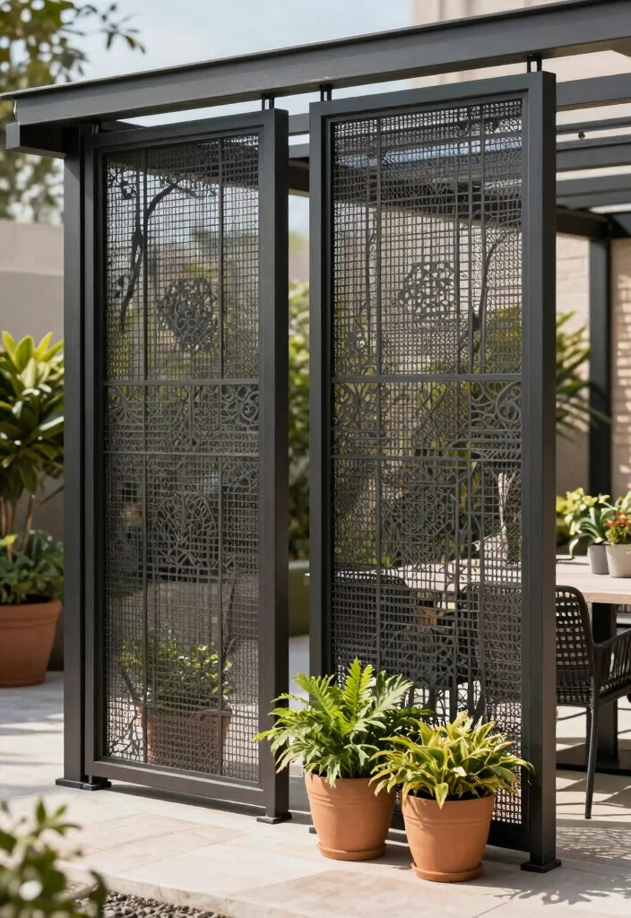21 Smart Patio Screen Ideas for Ultimate Backyard Privacy 15. Metal Grate Screens 0