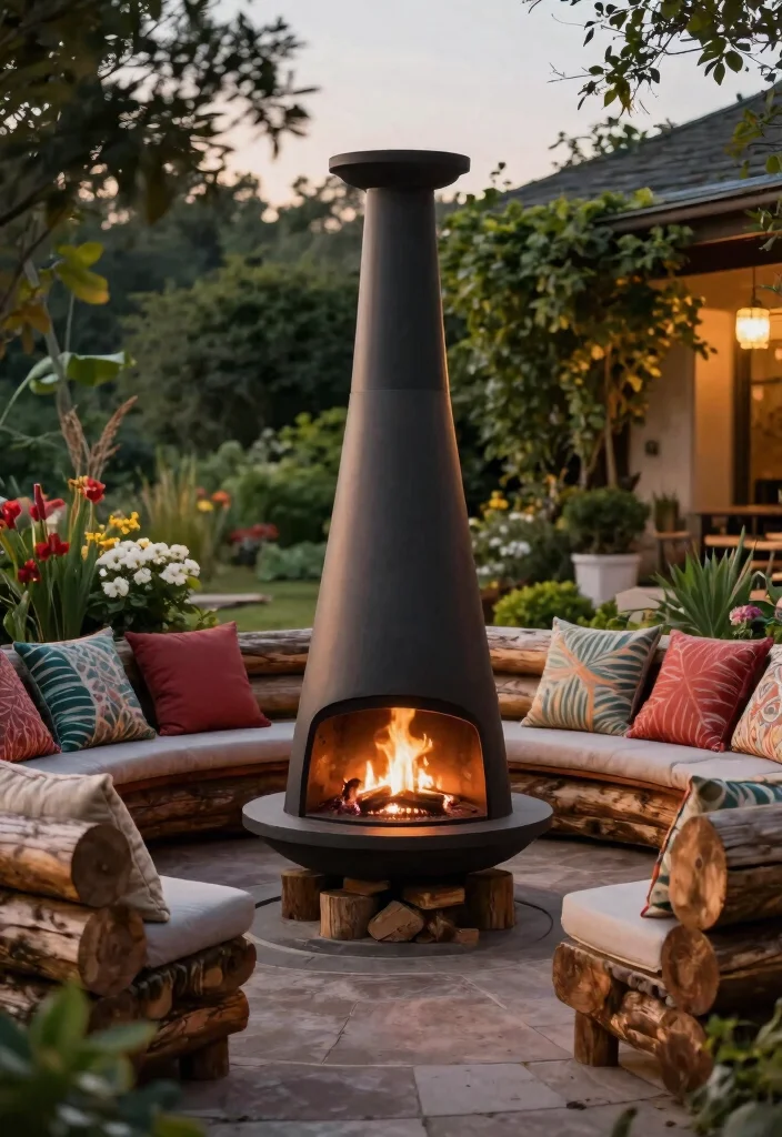 21 Stunning Chiminea Ideas for a Cozy Backyard Fire Must See 1. Rustic Wooden Log Chiminea 0