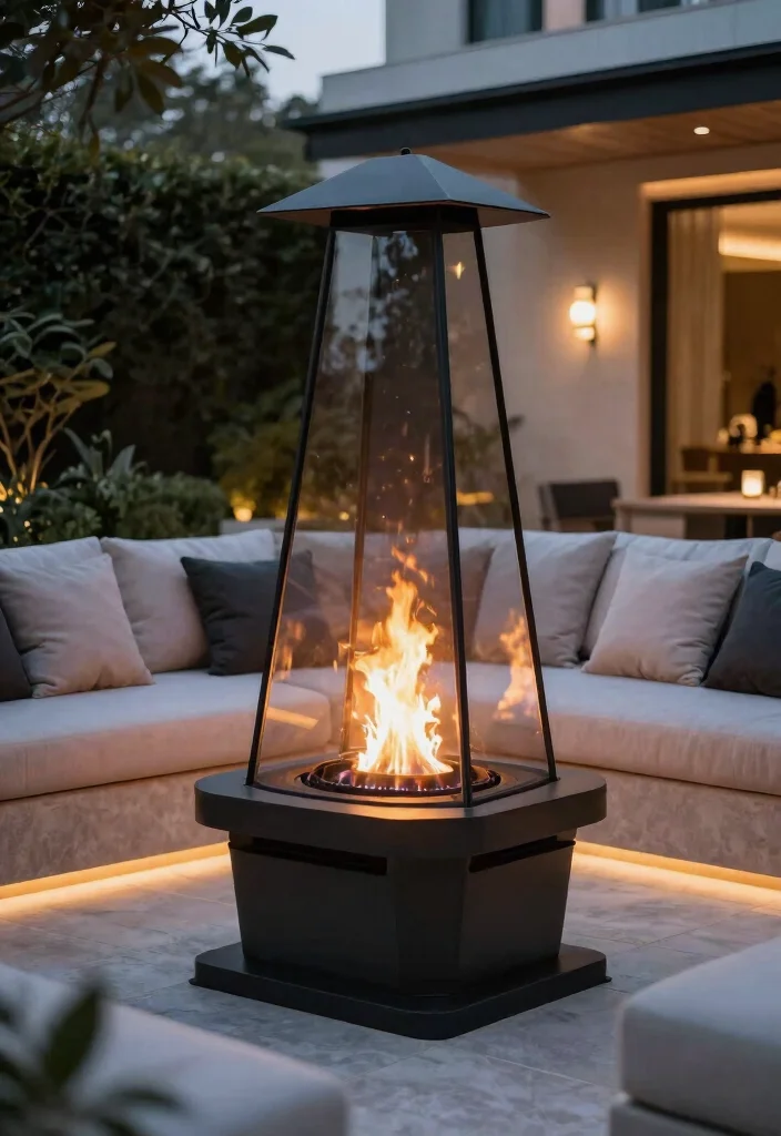 21 Stunning Chiminea Ideas for a Cozy Backyard Fire Must See 10. Elegant Glass Enclosed Chiminea 0