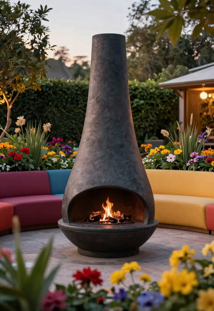 21 Stunning Chiminea Ideas for a Cozy Backyard Fire Must See 5. Artistic Sculptural Chiminea 0
