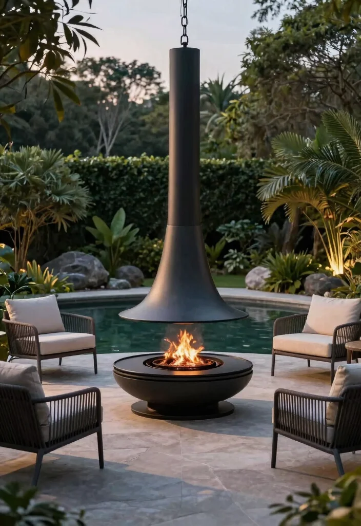 21 Stunning Chiminea Ideas for a Cozy Backyard Fire Must See 7. Floating Chiminea 0