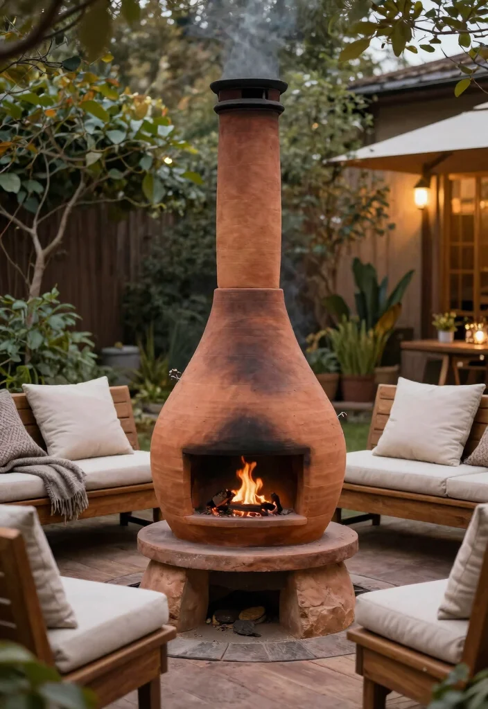 21 Stunning Chiminea Ideas for a Cozy Backyard Fire Must See 8. Traditional Clay Chiminea 0