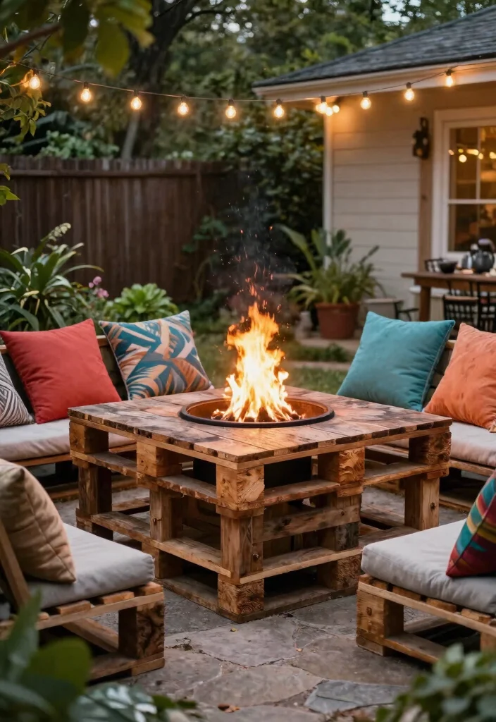 21 Stunning Fire Pit Table Ideas for Outdoor Entertaining 6. DIY Fire Pit Table with Pallets 0