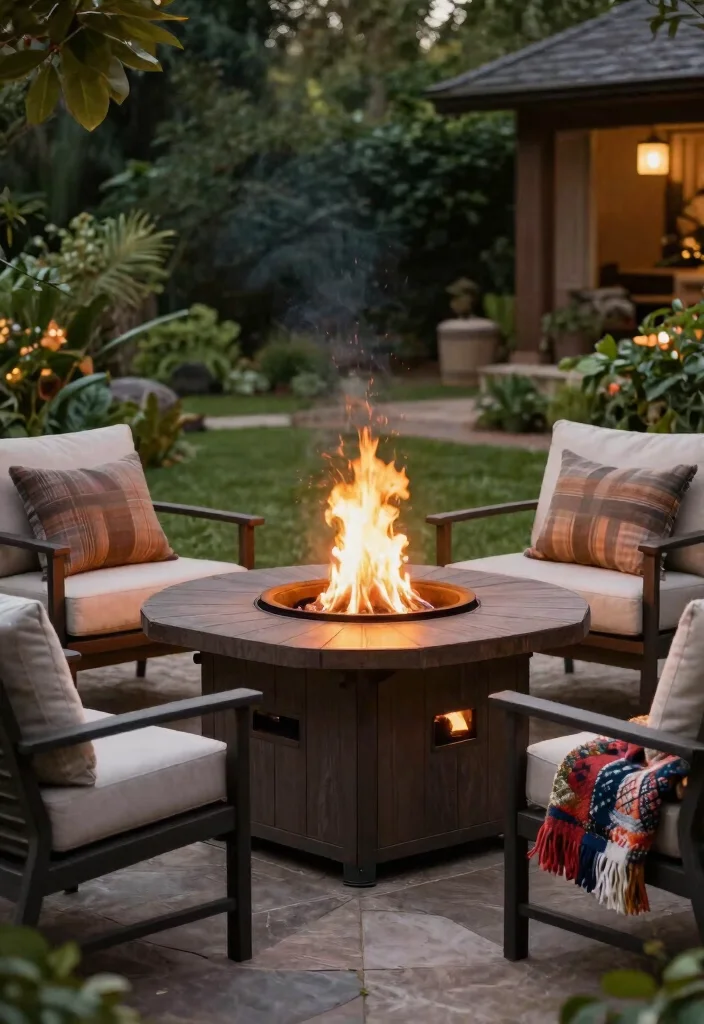 21 Stunning Fire Pit Table Ideas for Outdoor Entertaining 8. Multi Level Fire Pit Table 0