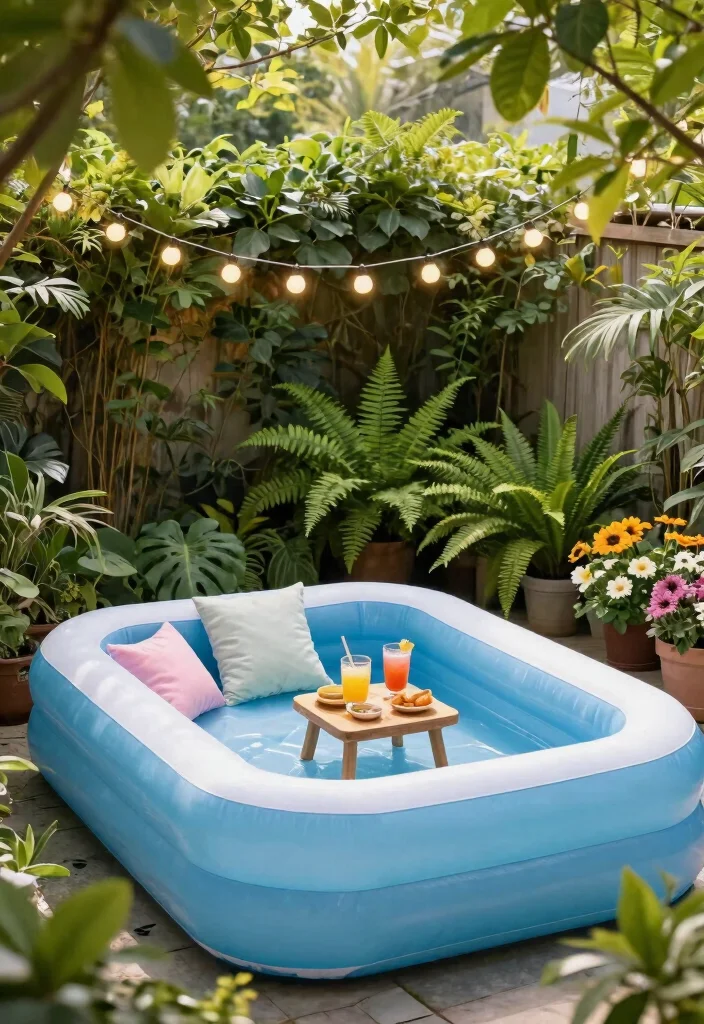 25 Best Inflatable Pool Ideas to Beat the Heat This Summer 1. Cozy Corner Oasis 0