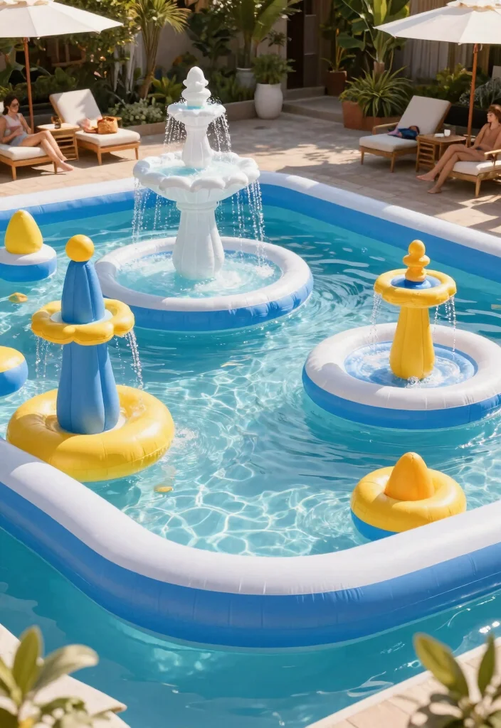 25 Best Inflatable Pool Ideas to Beat the Heat This Summer 16. Artistic Water Features 0