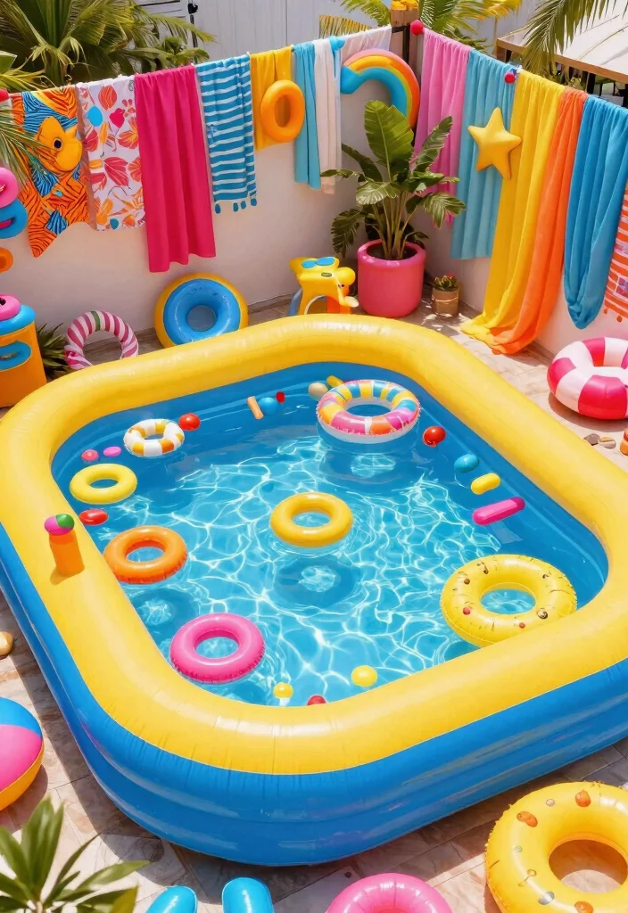 25 Best Inflatable Pool Ideas to Beat the Heat This Summer 20. Splashing Color Theme 0