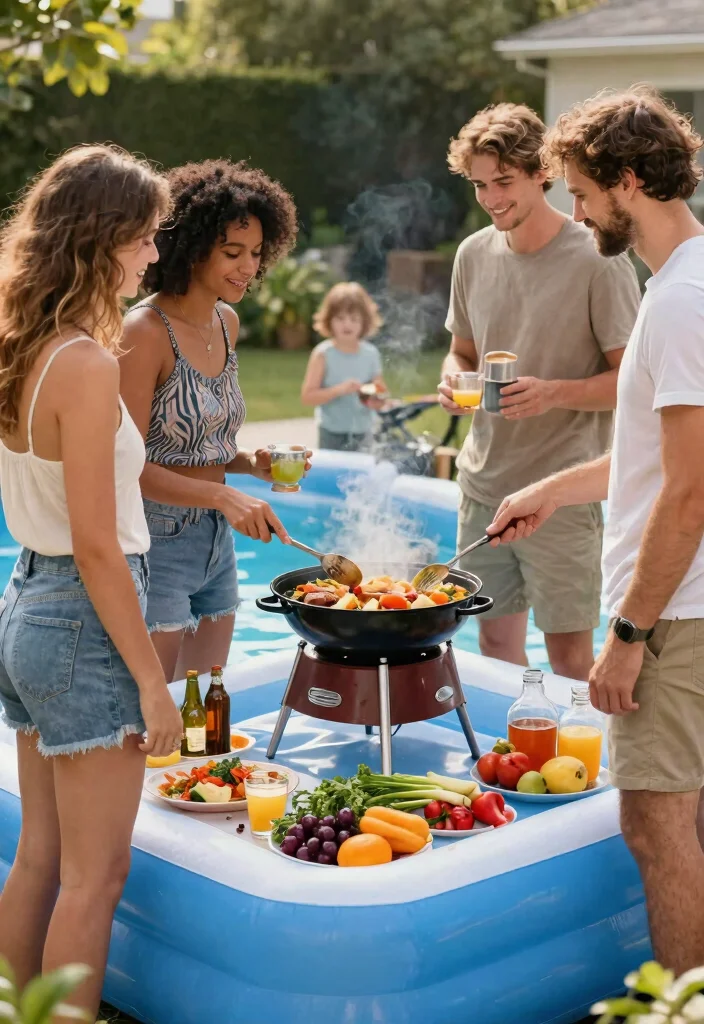 25 Best Inflatable Pool Ideas to Beat the Heat This Summer 24. Poolside Creative Cooking 0