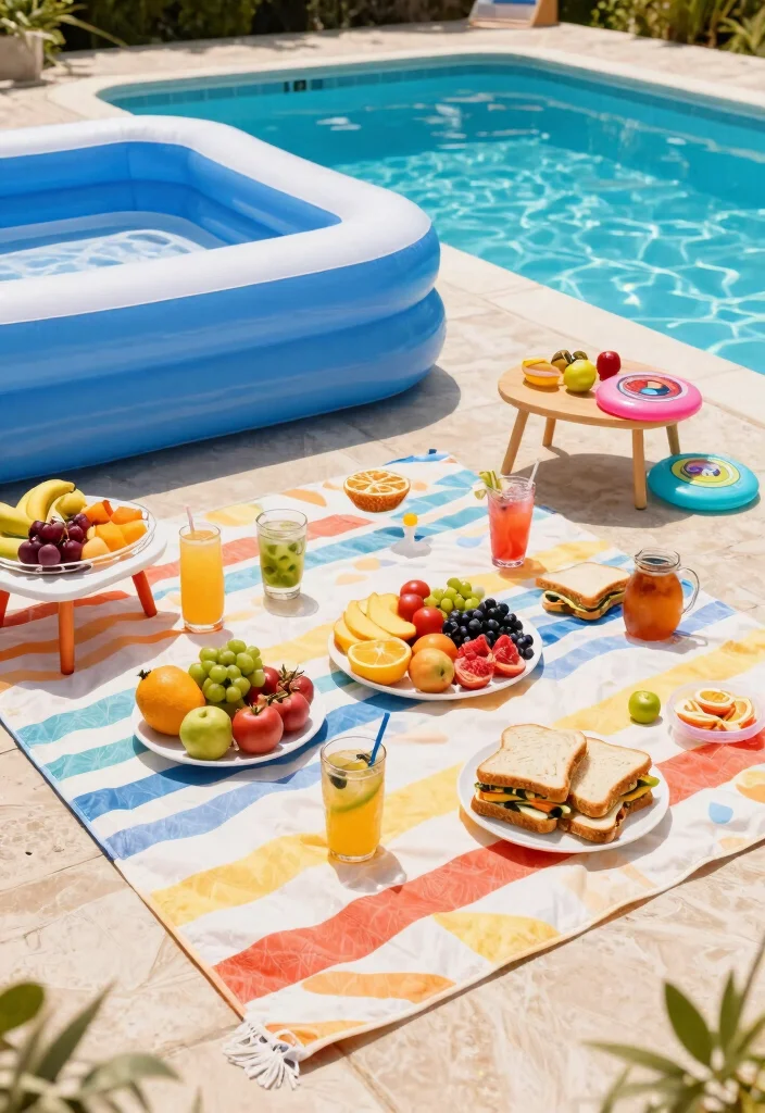 25 Best Inflatable Pool Ideas to Beat the Heat This Summer 5. Poolside Picnic 0