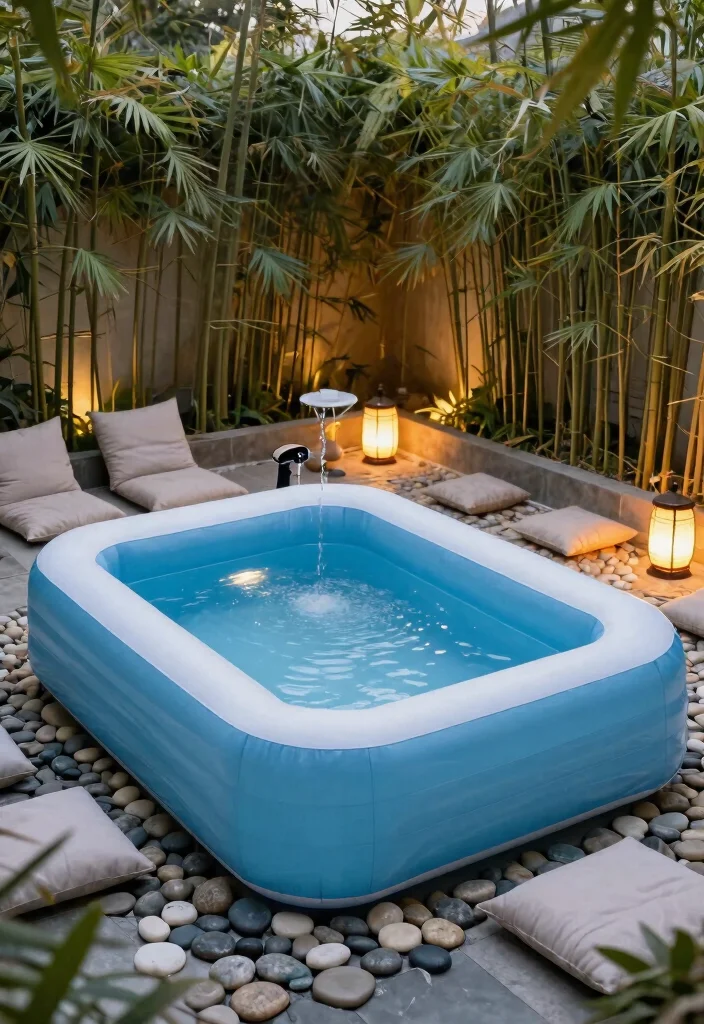 25 Best Inflatable Pool Ideas to Beat the Heat This Summer 6. Zen Water Retreat 0