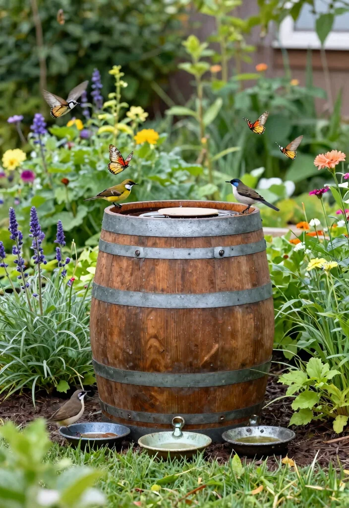 25 Clever Rain Barrel Ideas to Save Water and Money 14. Rain Barrels for Backyard Wildlife 0