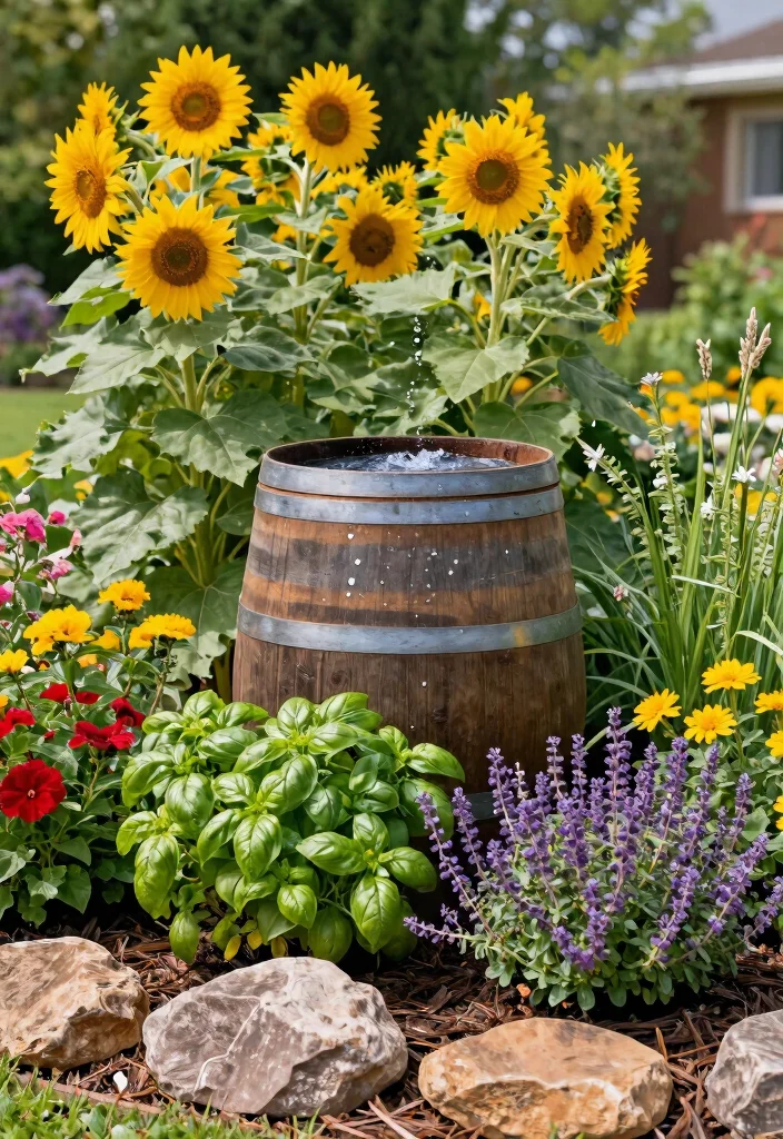 25 Clever Rain Barrel Ideas to Save Water and Money 4. Rain Barrel Gardens 0