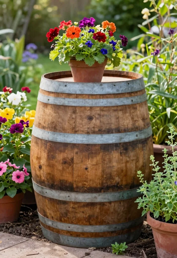 25 Clever Rain Barrel Ideas to Save Water and Money 9. Authentic Barrel Repurposing 0