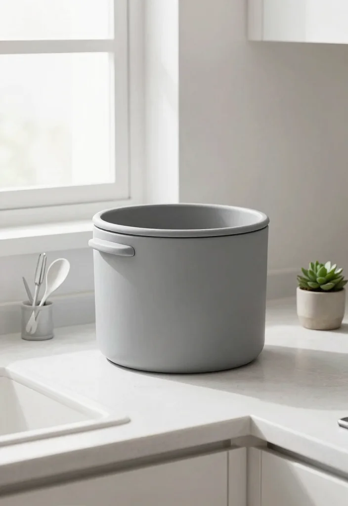 7 Aesthetic Pottery Compost Bin Ideas for Kitchen Counters 3. Minimalist Stoneware 0