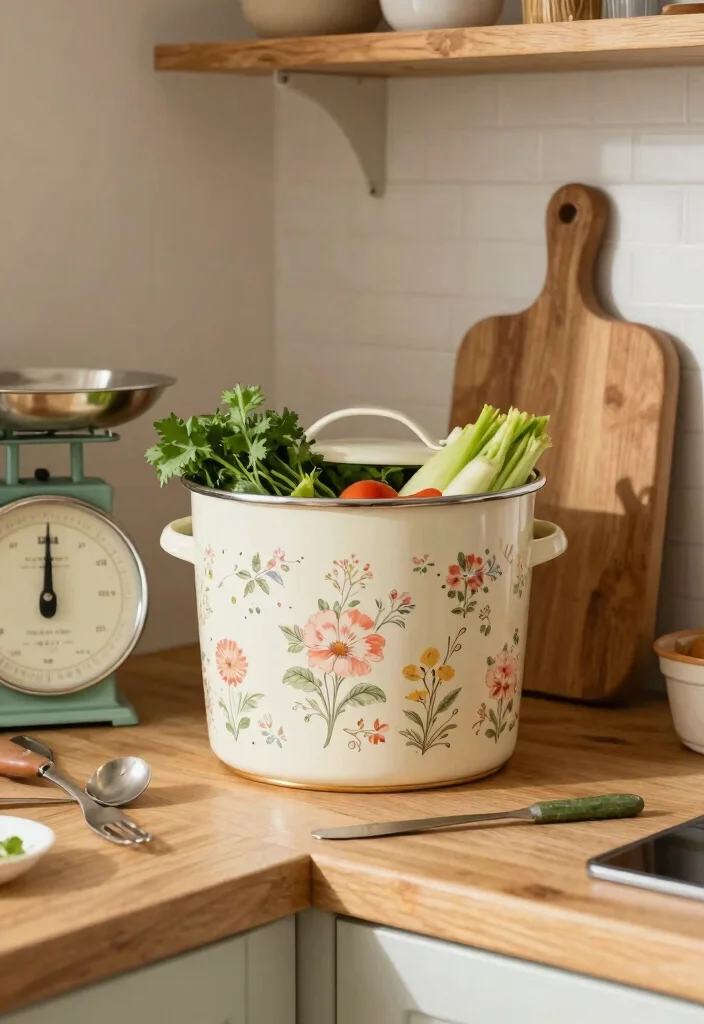7 Aesthetic Pottery Compost Bin Ideas for Kitchen Counters 5. Vintage Inspired Designs 0