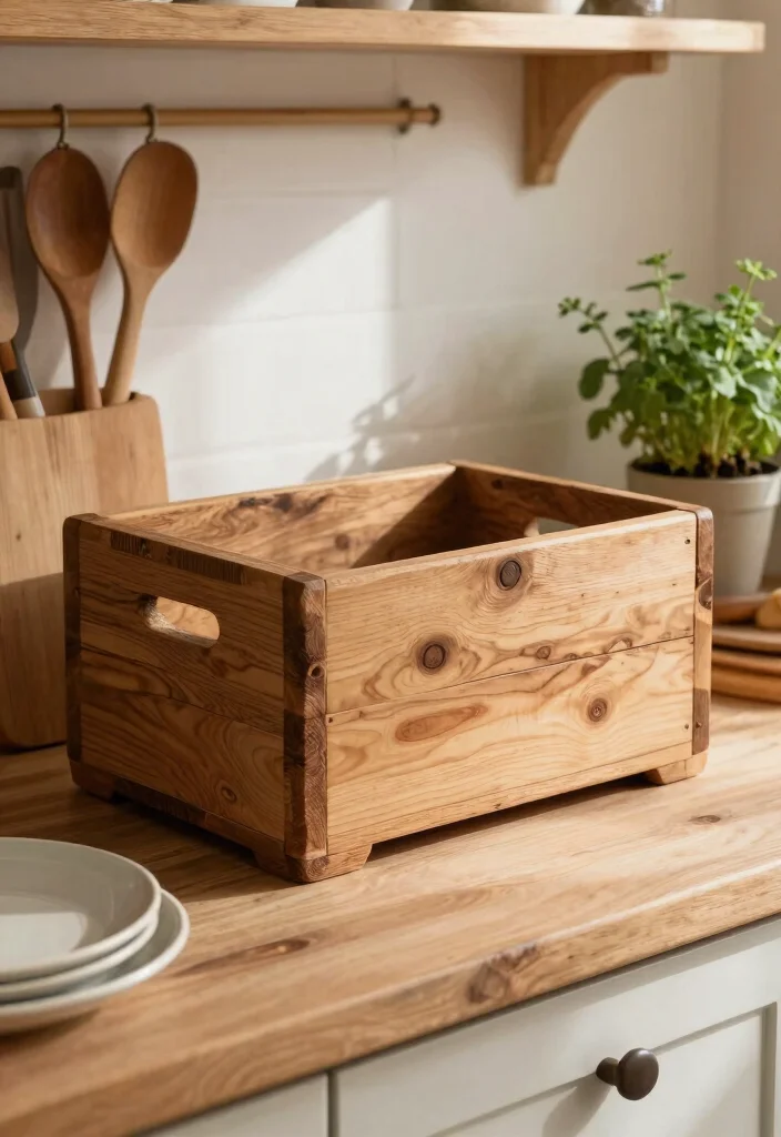 7 Aesthetic Pottery Compost Bin Ideas for Kitchen Counters 6. Rustic Wooden Elements 0