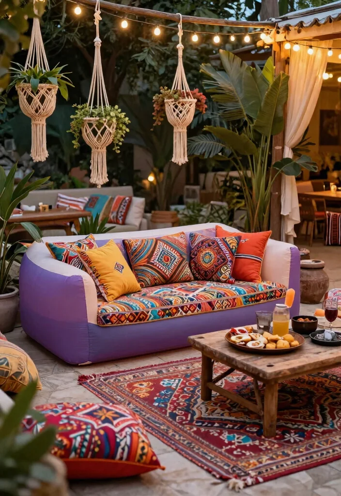 7 Luxurious Inflatable Sofa Pool Ideas Lounge in Style 4. Bohemian Bliss 0