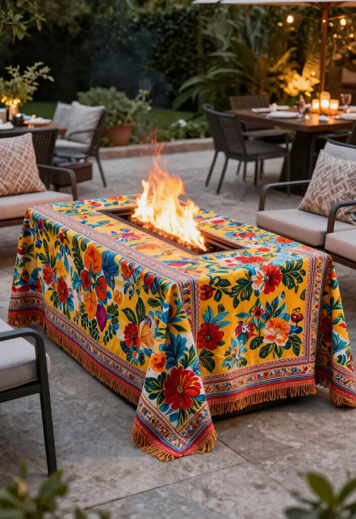 7 Smart Fire Pit Table Top Cover DIY Hacks Protect Your Pit 2. Weather Resistant Fabric Covers 0