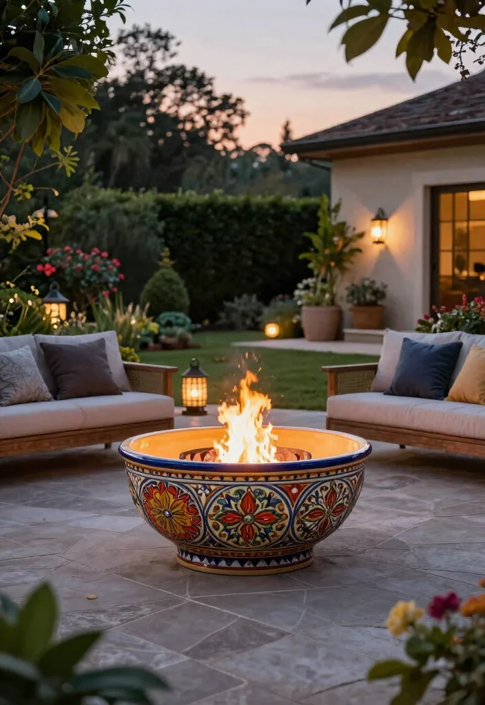 7 Stylish Ceramic Table Top Fire Pit Bowls for Your Boho Garden Decor 7. Statement Fire Pits for Large Spaces 0