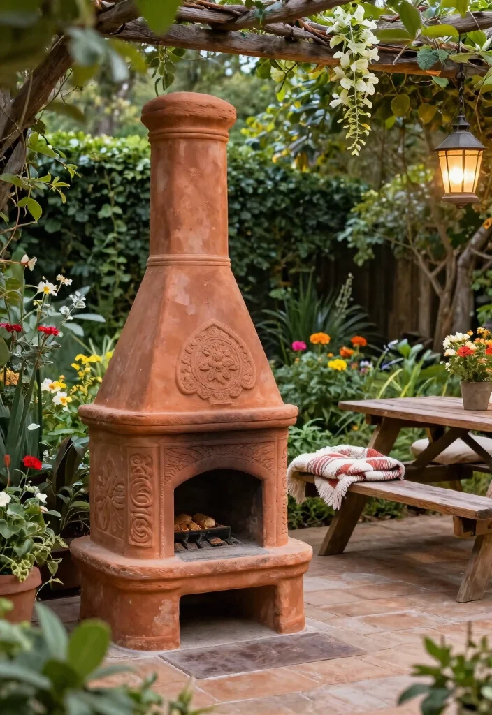 9 Beautiful Terracotta Chiminea Ideas for a Warm Glow 1. Rustic Elegance with a Classic Design 0