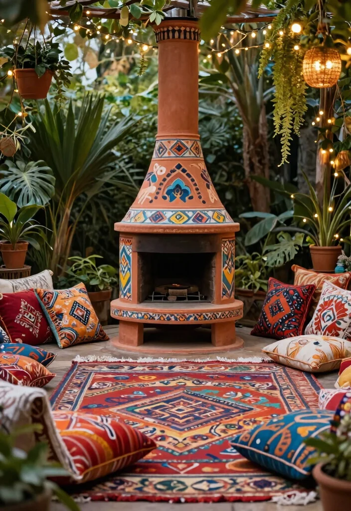 9 Beautiful Terracotta Chiminea Ideas for a Warm Glow 3. Bohemian Bliss Color and Texture 0