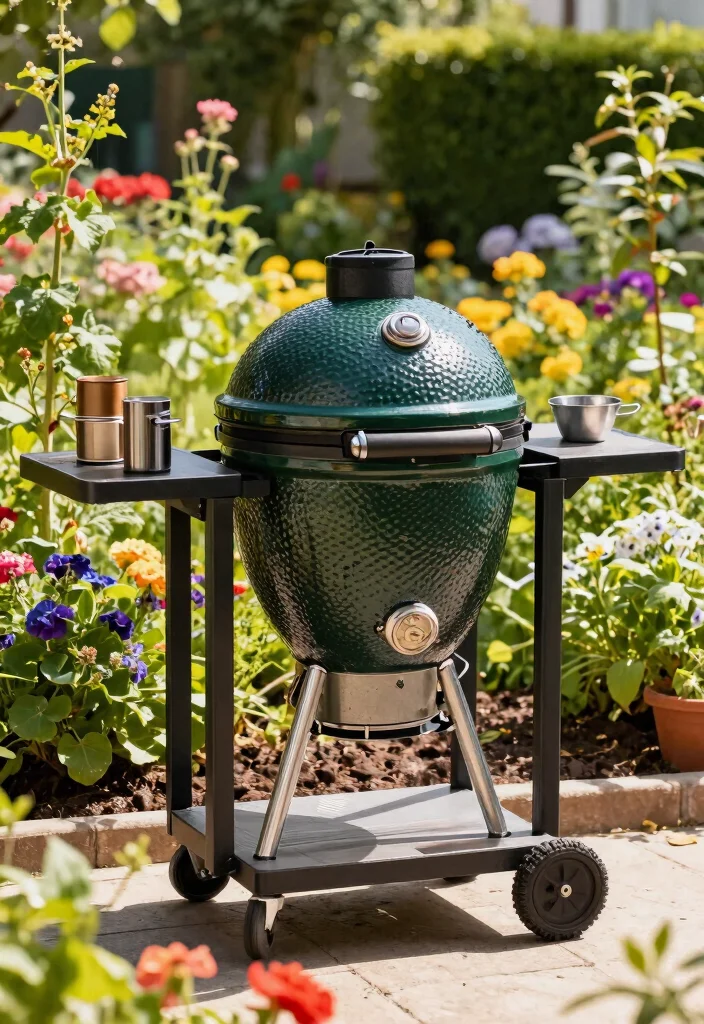 9 Best Kamado Grill with Cart Models for Easy Moving 6. Big Green Egg MiniMax with Cart 0