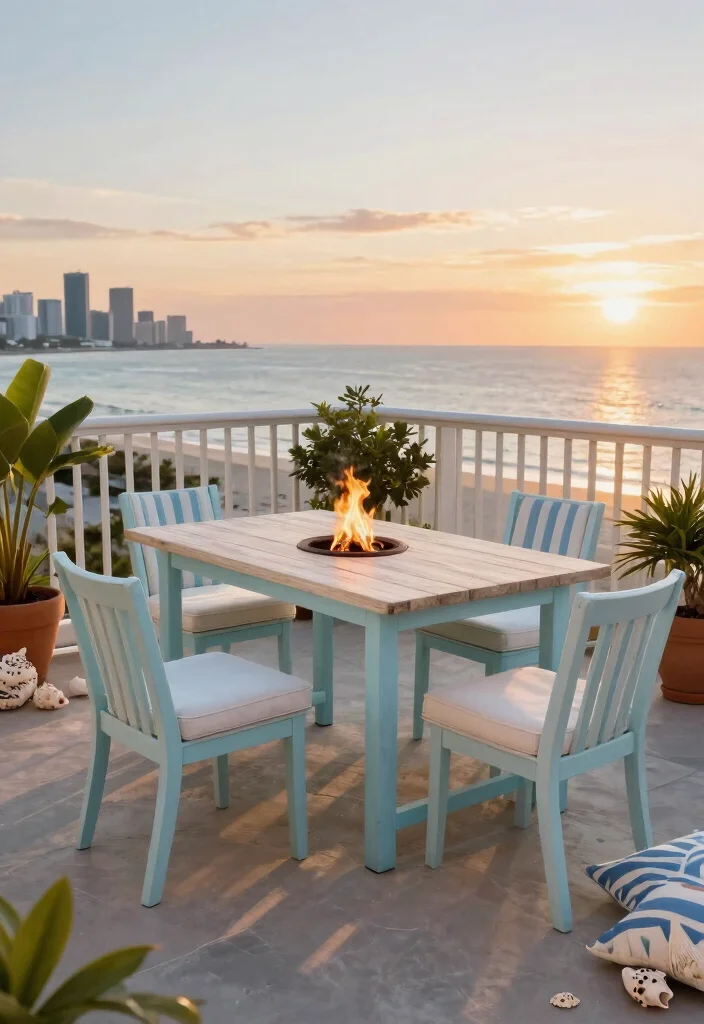 9 Best Outdoor High Top Table and Chairs With Fire Pit Setup 5. Coastal Inspired Furniture with Fire Pit 0