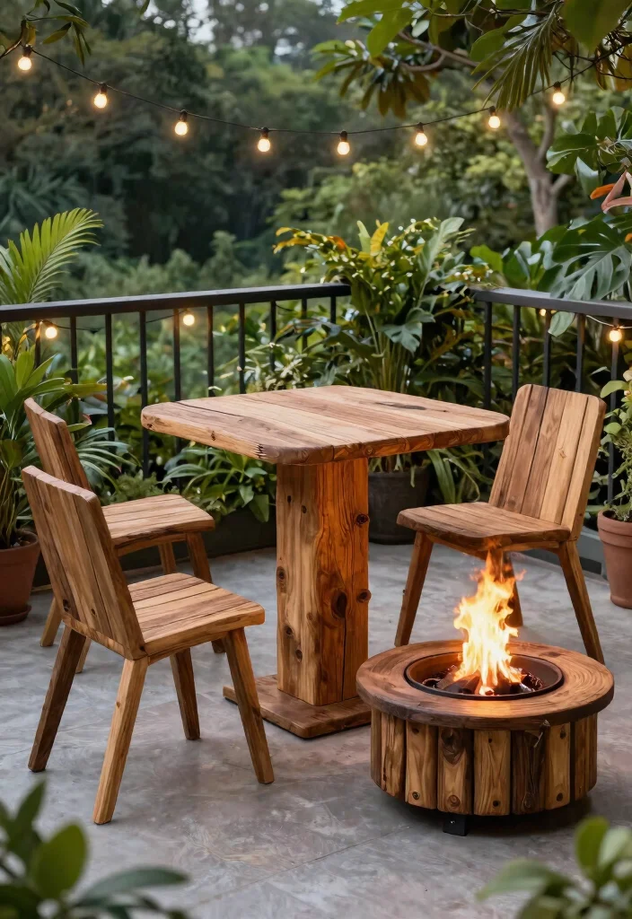 9 Best Outdoor High Top Table and Chairs With Fire Pit Setup 9. Eco Friendly Outdoor Furniture with Fire Pit 0